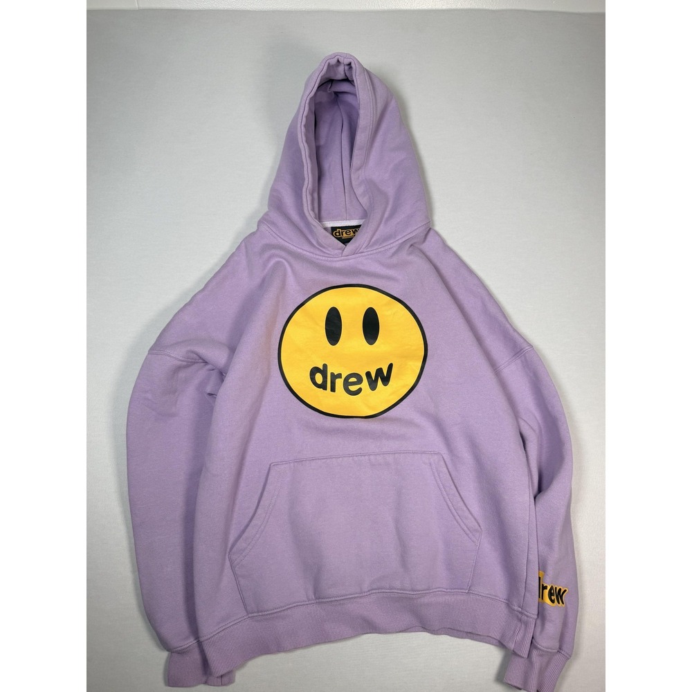 Drew House Hoodie Sweatshirt Mens XL Purple Smiley Face Logo Graphic